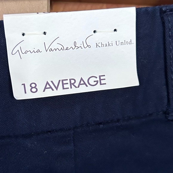 Gloria Vanderbilt Charlene Khaki Pants - Navy Blue - Size 18 Regular NWT - Picture 6 of 12